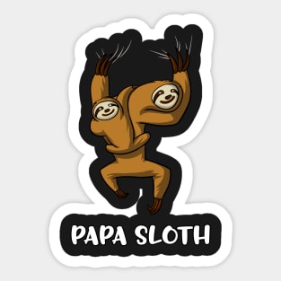 Papa Sloth And Baby Sloth Funny Father Cute Sticker